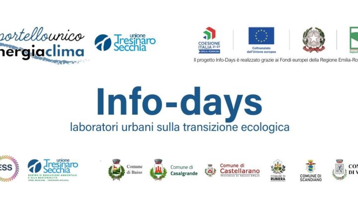 Sono in partenza gli infodays su energia e clima nei comuni dell’Unione Tresinaro Secchia