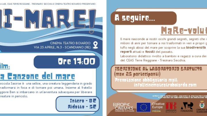 Film 𝐋𝐀 𝐂𝐀𝐍𝐙𝐎𝐍𝐄 𝐃𝐄𝐋 𝐌𝐀𝐑𝐄 e laboratorio 𝐌𝐚𝐑𝐄-𝐯𝐨𝐥𝐮𝐭𝐢𝐨𝐧 al Cinema Teatro Boiardo