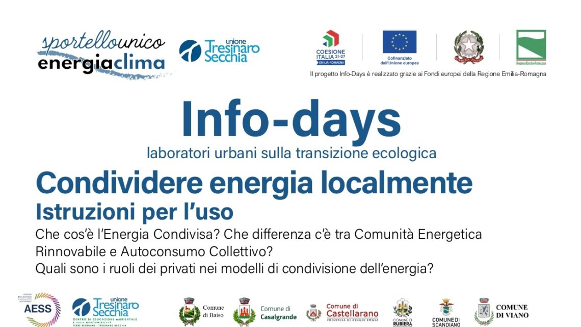 CER Comunità energetiche rinnovabile tema centrale degli Infodays su Energia e Clima CER Comunità energetiche rinnovabile tema centrale degli Infodays su Energia e Clima